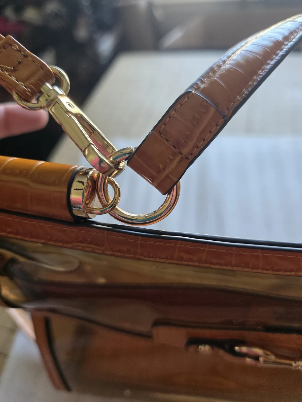 Clear Stadium Concert Bag Horsebit Satchel Orange Croc Trim Crossbody Transparen